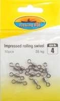 Вертлюжок Fishing ROI YM-1002-08 Impressed rolling swivel №08 Фотографія